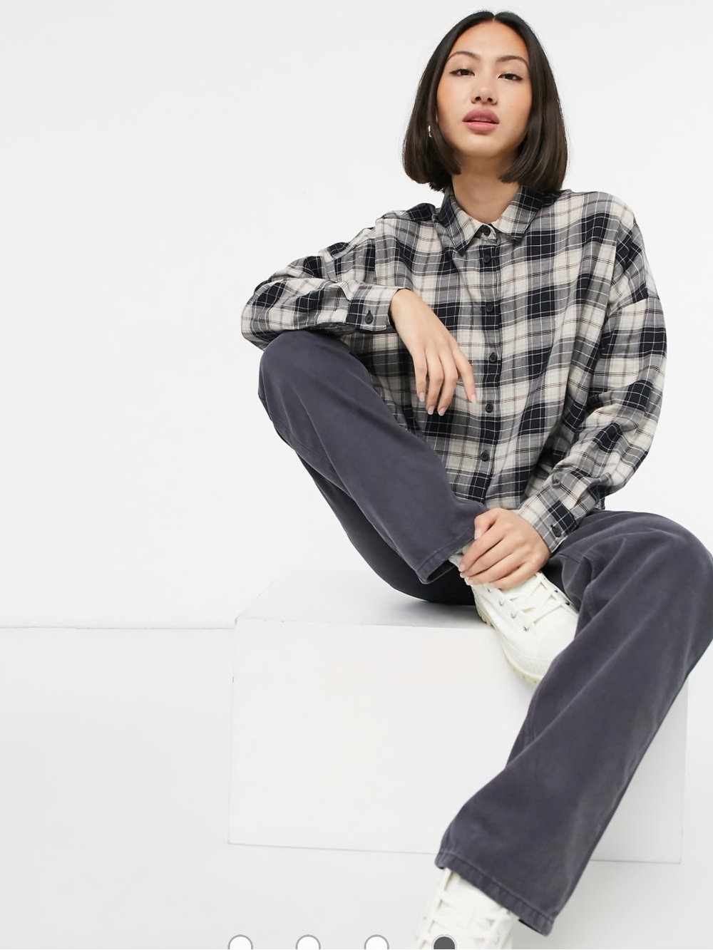 Cropped plaid ASOS top